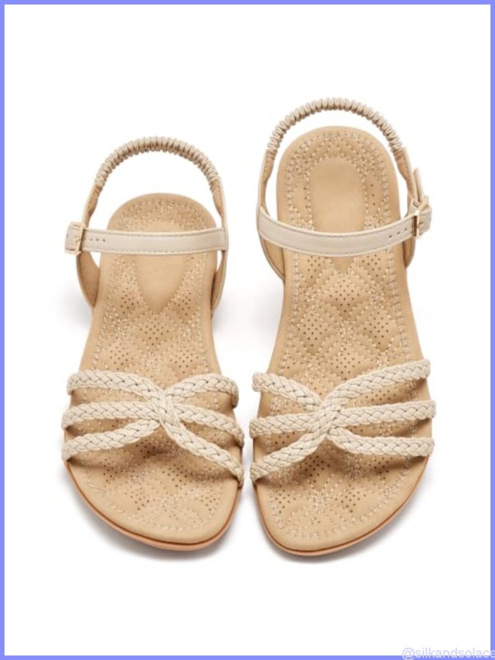Faux Leather Woven Flat Sandals Comfortable Summer Walking Shoes